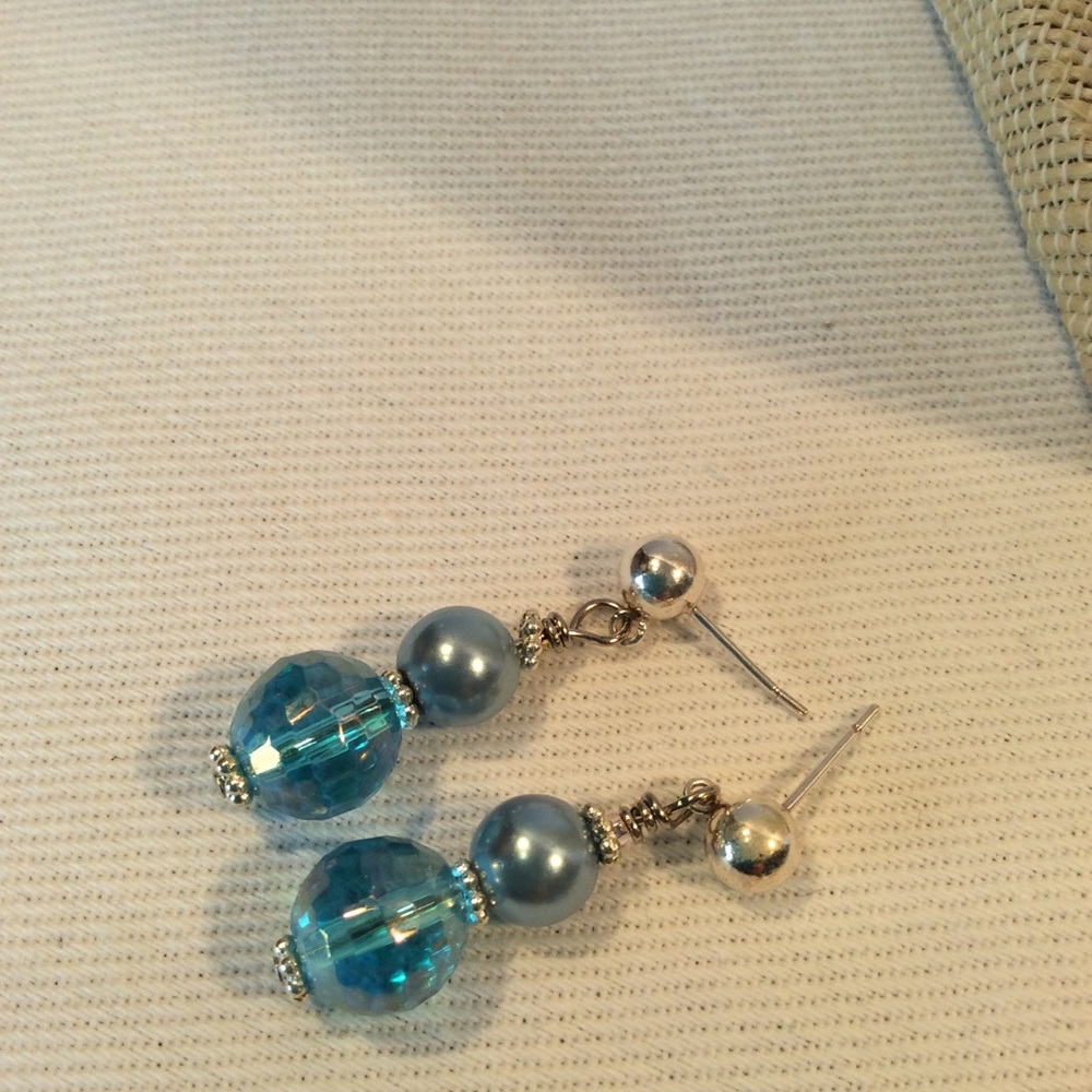 Fun blue post earrings